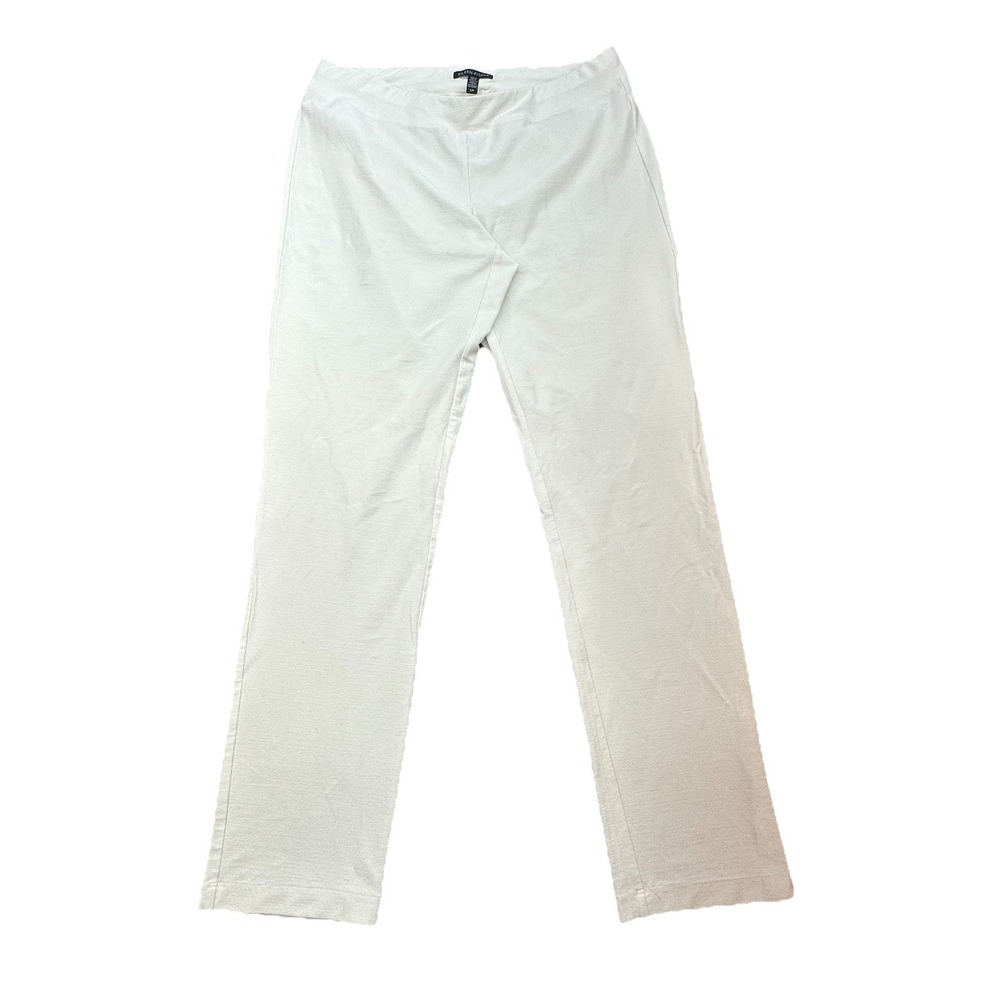 Eileen Fisher Women's Small Pull On Pants Ivory Stretch Minimalist‎ USA